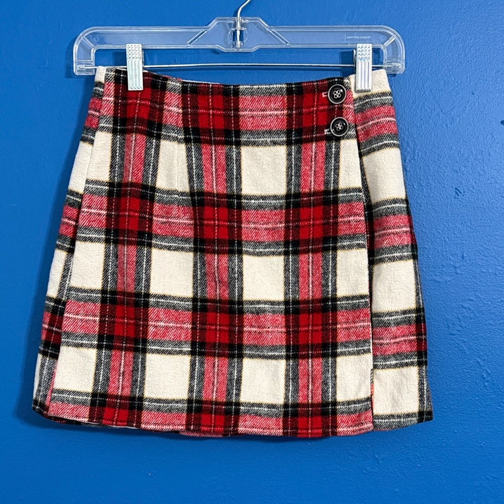 Plaid Red and White Women's Skirt